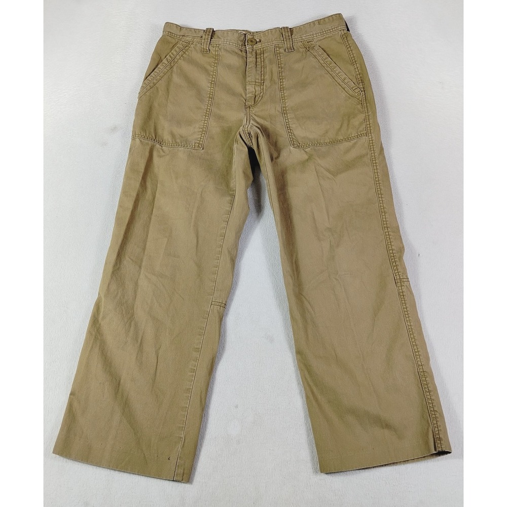 Eddie Bauer Pants Mens 33x27 Brown Canvas Relaxed Workwear Utility Gorpcore